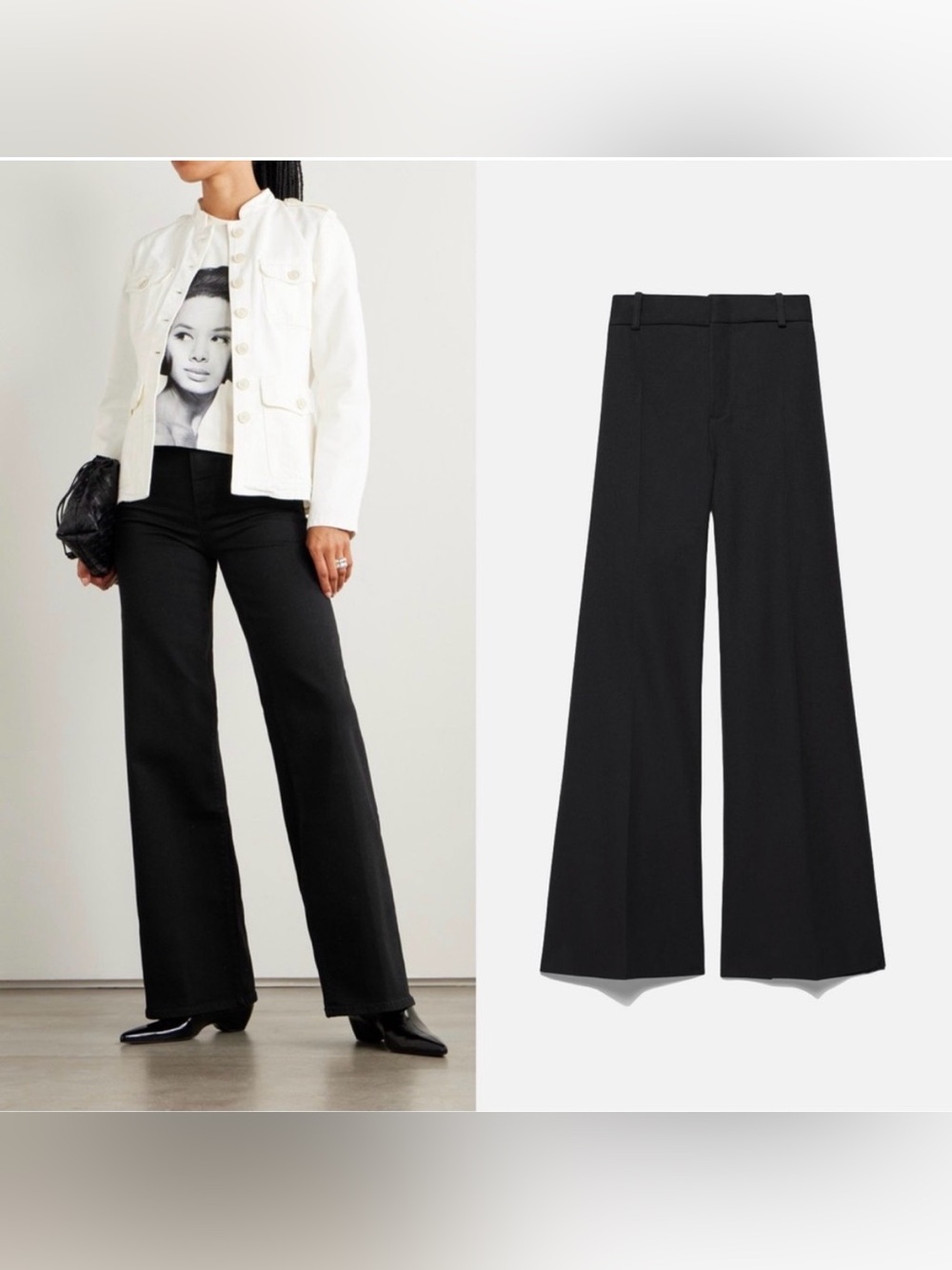 NEW FRAME Le Palazzo Wide leg Trouser in black